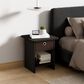 HOMLUX 1-Drawer Modern Nightstand with Open Shelf in Espresso (Set of 2), , large
