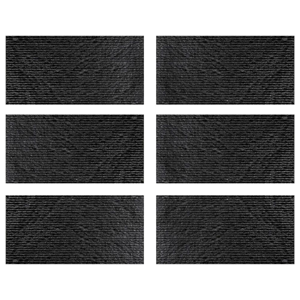 Soho Studio Carvina Carved Cube Noir Black 12" x 24" Stone Tile, , large