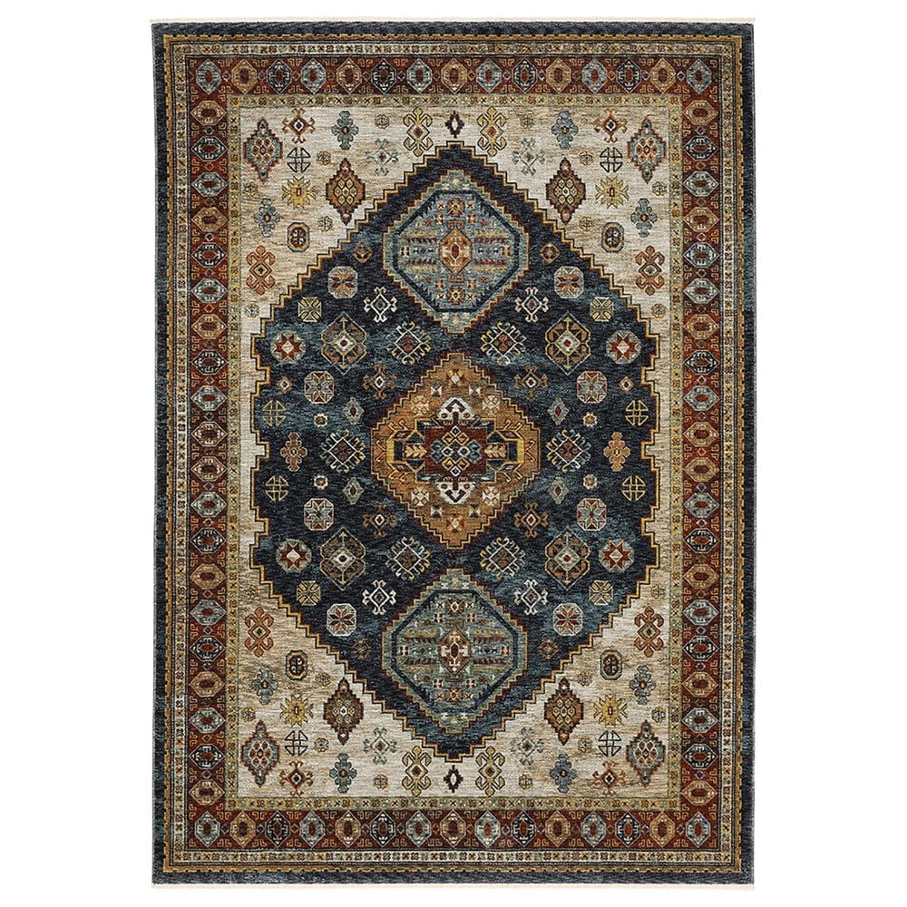 Oriental Weavers Aberdeen Tribal Border 2" x 3" Blue Area Rug, , large