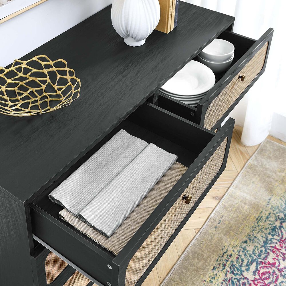 Modway Chaucer 6-Drawer Compact Dresser in Black, , large