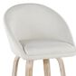 LumiSource Matisse 30" Swivel Barstool with Cream Fabric Upholstery in Whitewashed and Chrome (Set of 2), , large
