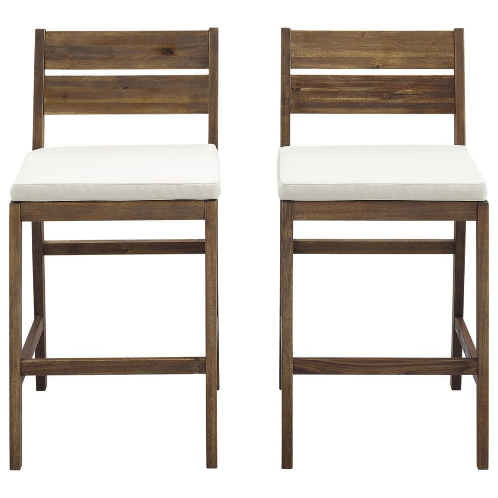 Walker Edison Patio Barstool in Dark Brown &#40;Set of 2&#41;, , large