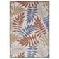 Nourison Aloha 3"6" x 5"6" Blue and Mocha Indoor/Outdoor Area Rug, , large