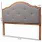 Baxton Studio Gala Queen Panel Headboard with Dark Grey Fabric in Walnut Brown, , large