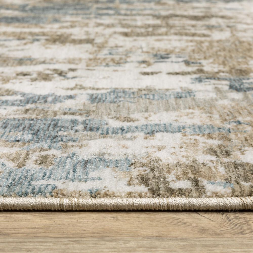 Oriental Weavers Echo Abstract Beige and Blue 6&#39;7&quot; x 9&#39;6&quot; Area Rug, , large