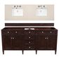 James Martin Vanities Brittany 72" Double Bathroom Vanity in Burnished Mahogany with 3 cm Eternal Marfil Quartz Top and Rectangle Sinks, , large