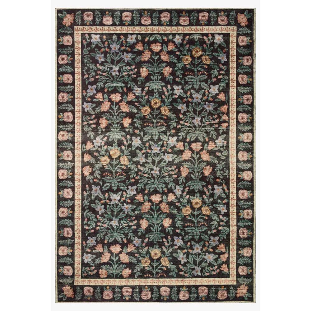 Loloi Rifle Paper Co. x Loloi Eden Mughal Garden Black 8"-6" x 11"-6" Area Rug, , large
