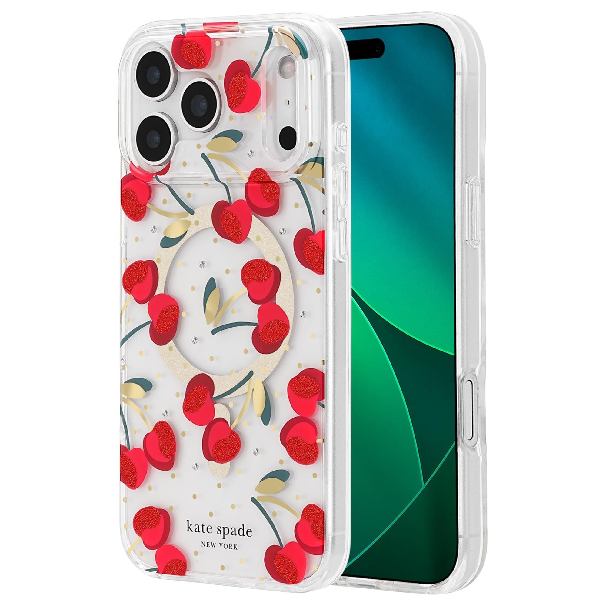 Kate Spade Protective MagSafe Case for iPhone 17 Pro Max in Cherry Dot