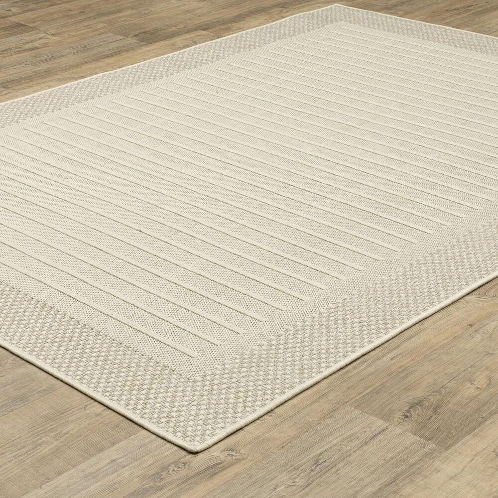 ROW by Oriental Weavers Zarina ZAR04 Beige and Ivory 1'10" x 7'6" Indoor/Outdoor Runner, , large