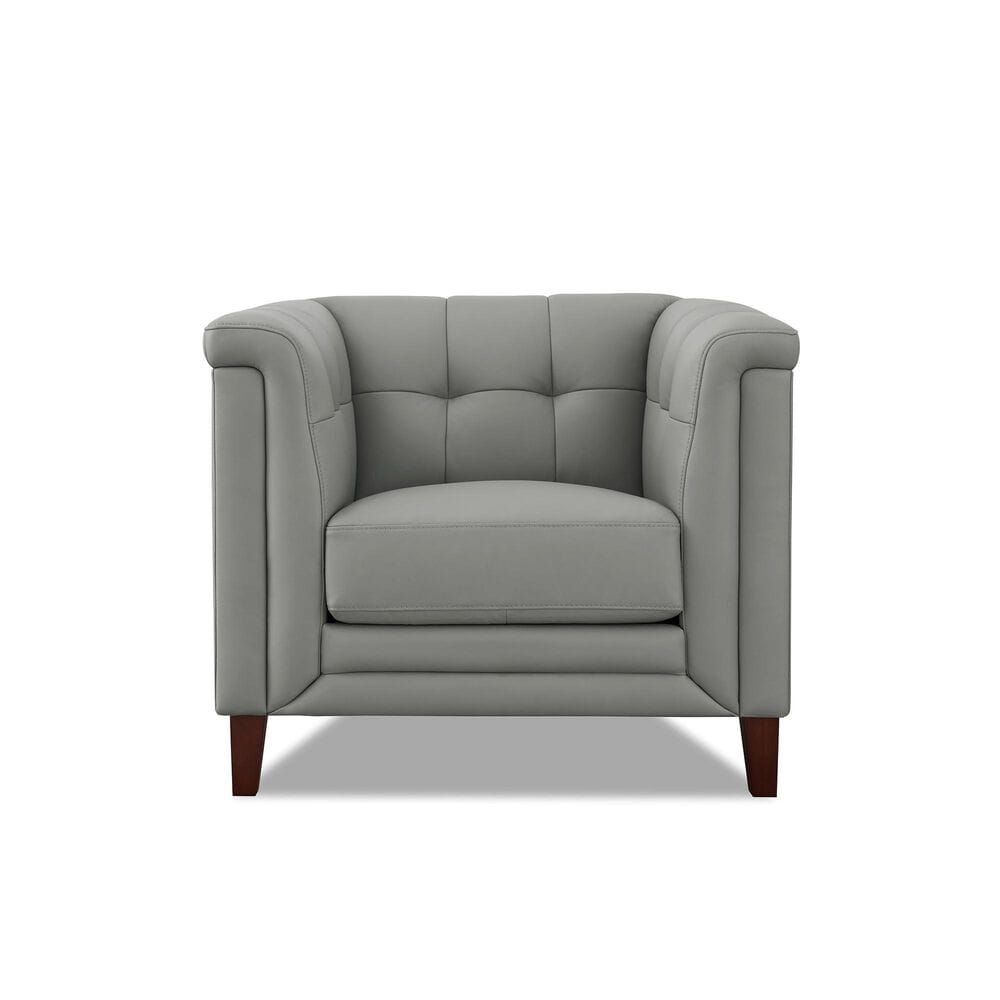 Hydeline Arvo Leather Accent Chair in Silver Gray, , large