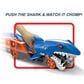 Hot Wheels Shark Chomp Transporter with 1:64 Scale Car in Blue, , large