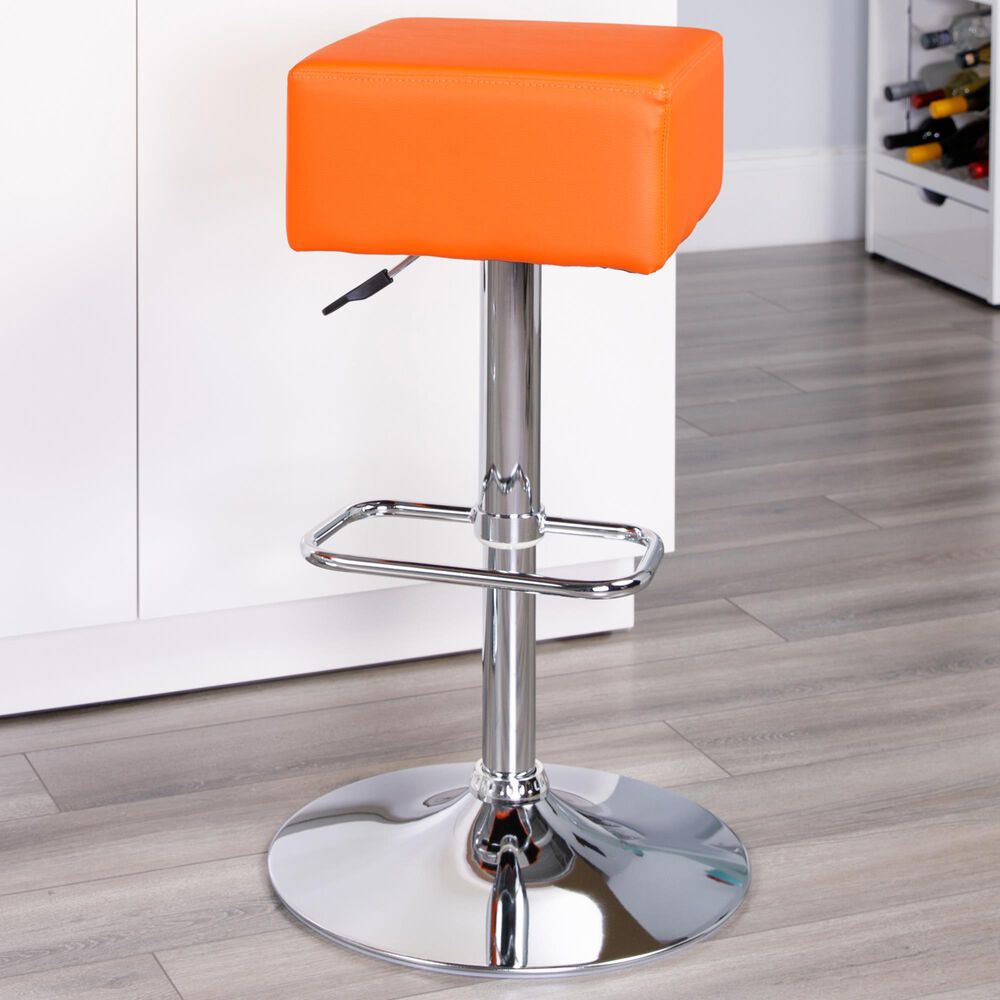 Flash Furniture Adjustable Height Barstool in Orange, , large