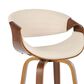 LumiSource Symphony 26" Swivel Counter Stool with Cream Upholstery in Walnut and Black (Set of 2), , large