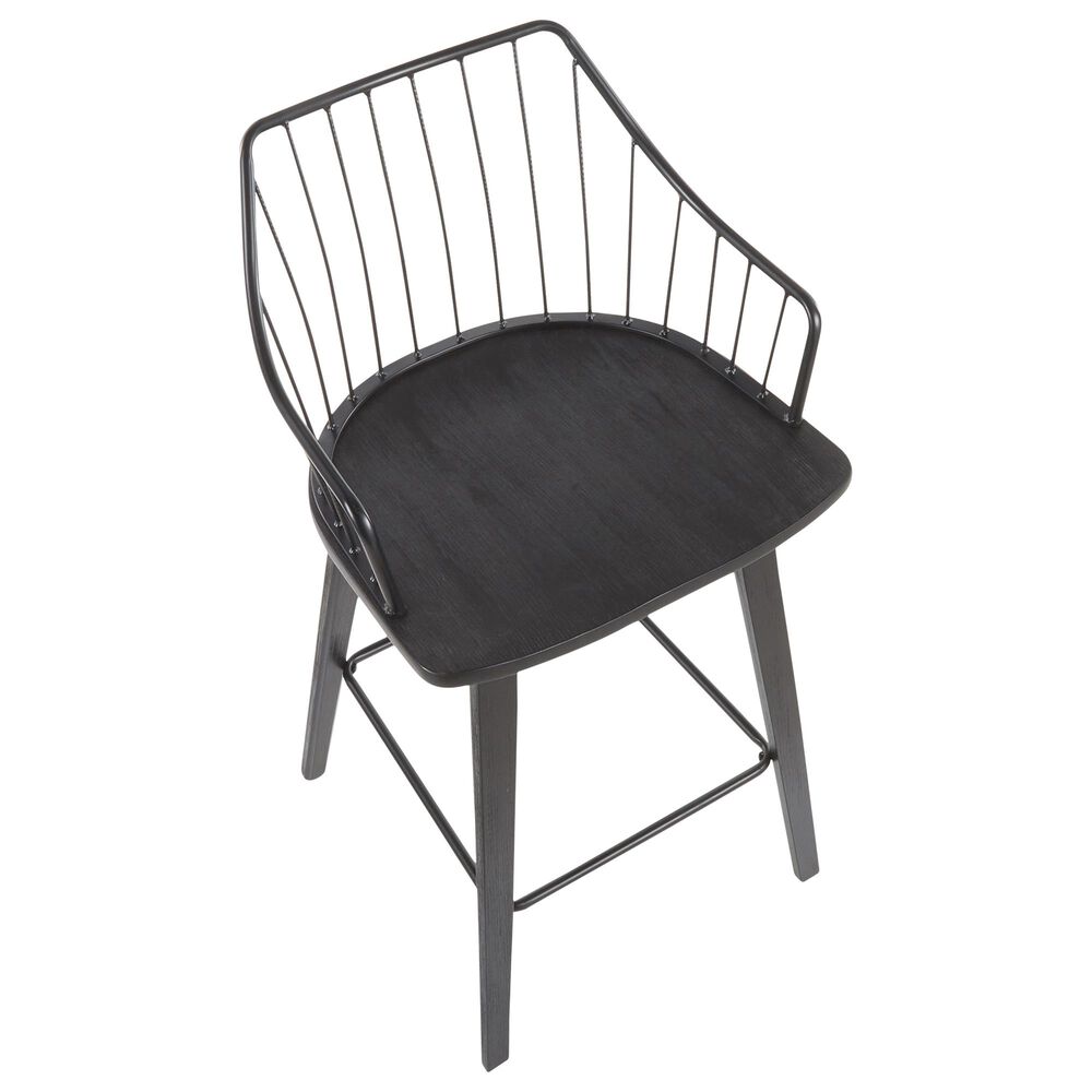 Lumisource Winston Counter Stool in Black and Black, , large