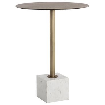 37B Kata Bar Table in White and Antique Brass, , large
