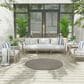 Nourison Courtyard Ivory and Charcoal 4" Round Indoor/Outdoor Area Rug, , large