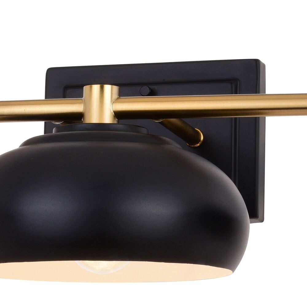 Vaxcel Belmont 3-Light Bathroom Vanity in Matte Black and Satin Brass, , large