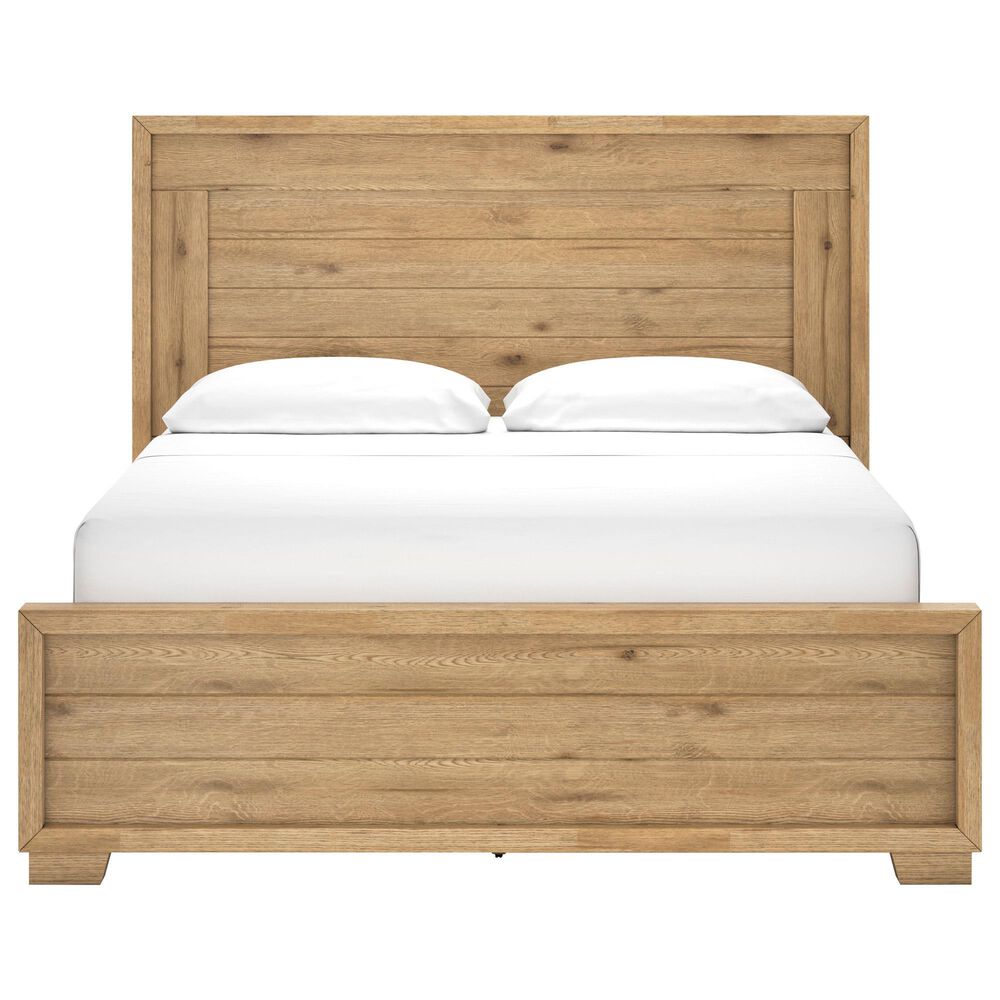 Ashley Galliden California King Panel Bed in Light Brown, , large