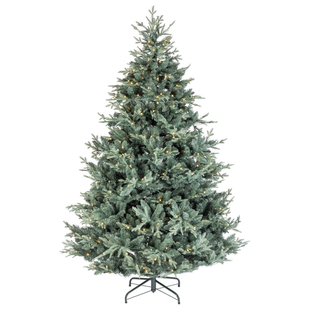 The Gerson Company 7.5" Pre-Lit Mixed Tips Hinged Tree in Green, , large