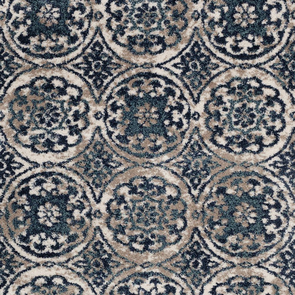 Central Oriental Tulsa Ledyard 5&#39; x 7&#39;3&quot; White Sand and Blue Navy Area Rug, , large