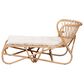 Baxton Studio Delara Chaise with Natural Brown Rattan in White, , large