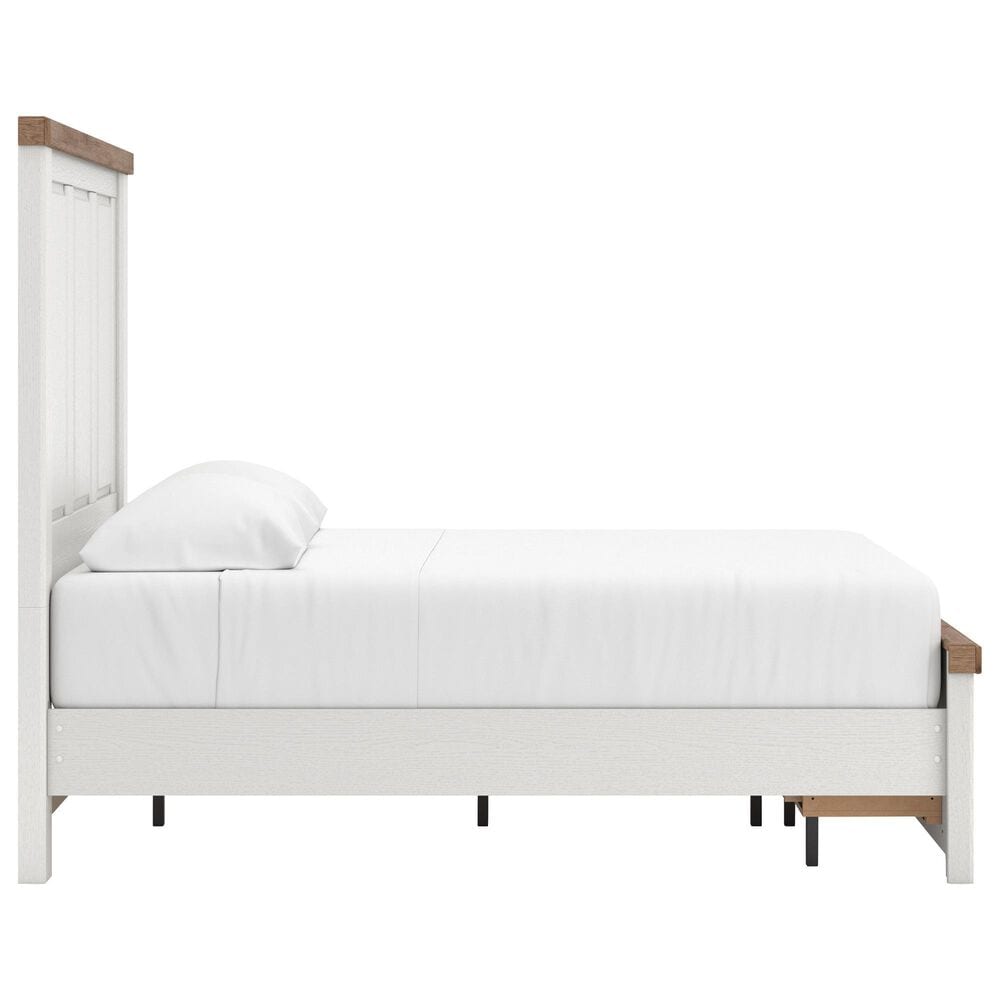 Ashley Savonport Full Storage Bed with Dresser Chest and Nightstand in White and Brown, , large