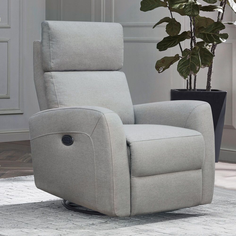 Eastern Shore Jordan Triple Power Swivel Glider Recliner in Fog Gray, , large