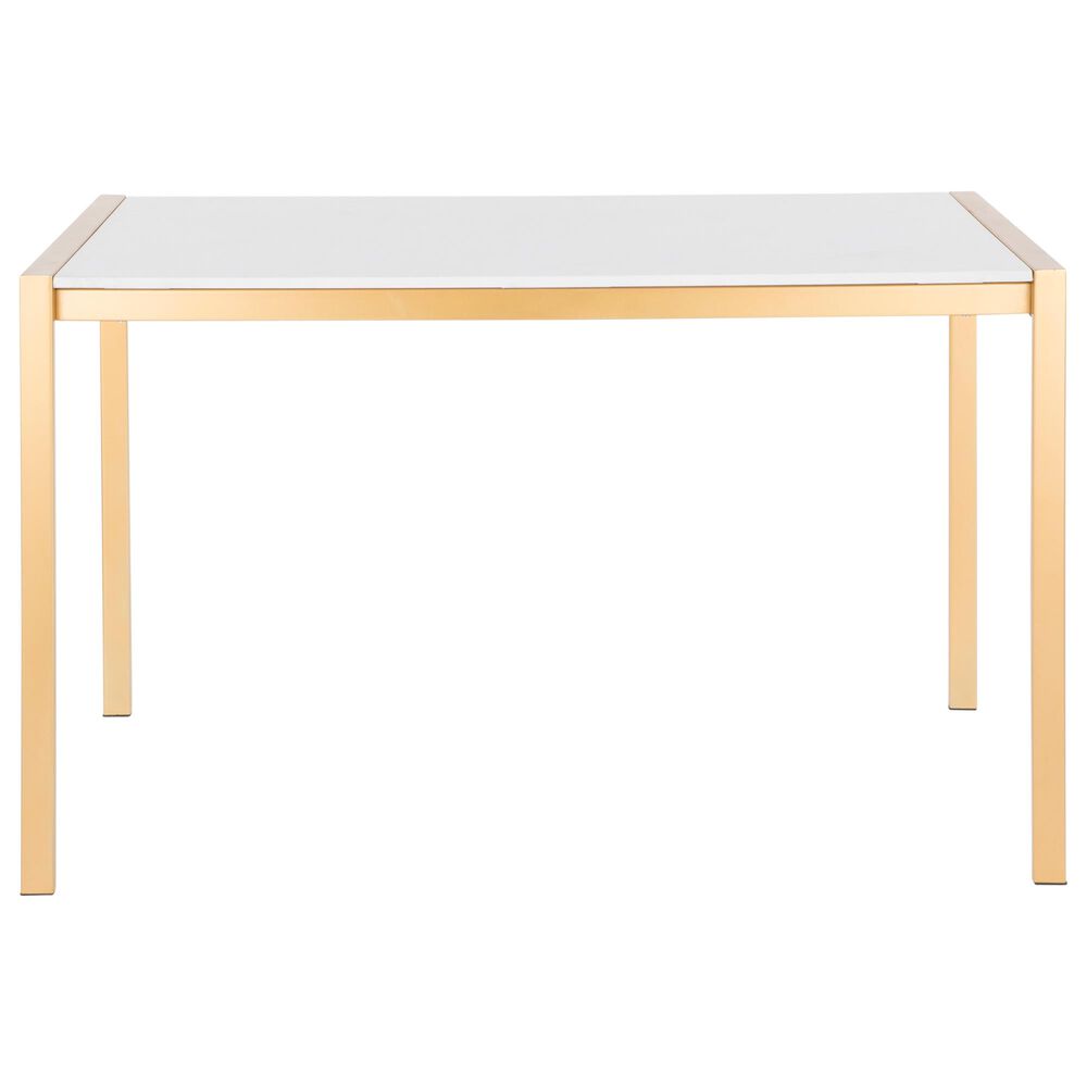 Lumisource Fuji Dining Table in White/Gold, , large