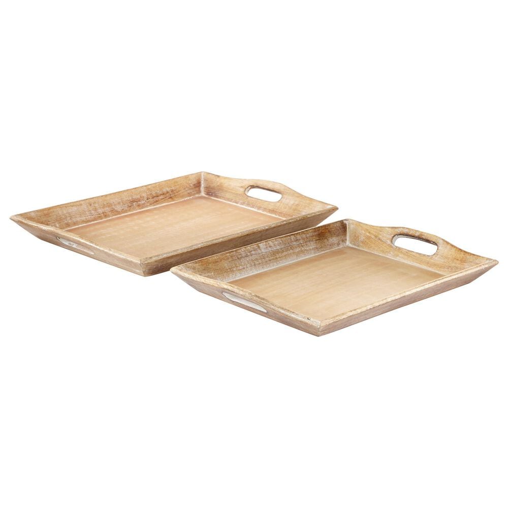 Maple and Jade Cottage Trays in Brown (Set of 2), , large