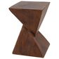 Hearth and Haven Tess Outdoor Twist-Shape Side Table in Dark Brown, , large