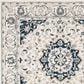 Safavieh Micro-Loop Oriental 5" x 8" Ivory and Navy Area Rug, , large