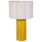 Teak Interiors Collected Notions Stoneware Fluted Scalloped Table Lamp in Mustard, , large