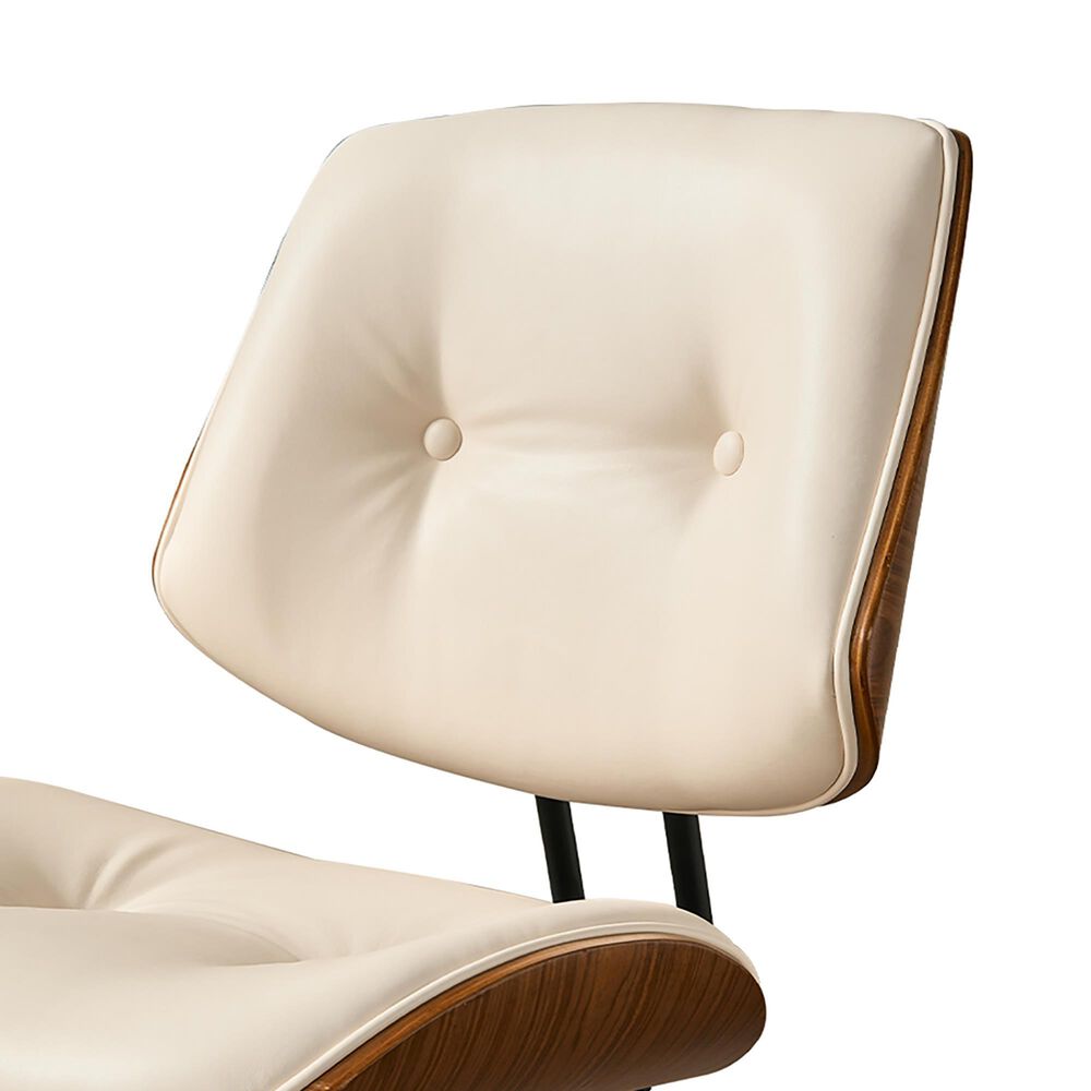HOMLUX Ergonomic Swivel Office Chair with Button-Tufted Cushion in White, , large
