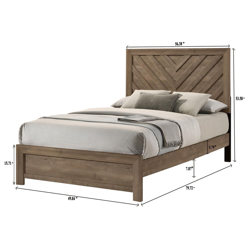 Crown Mark Valor Full Panel Bed in Light Brown, , large