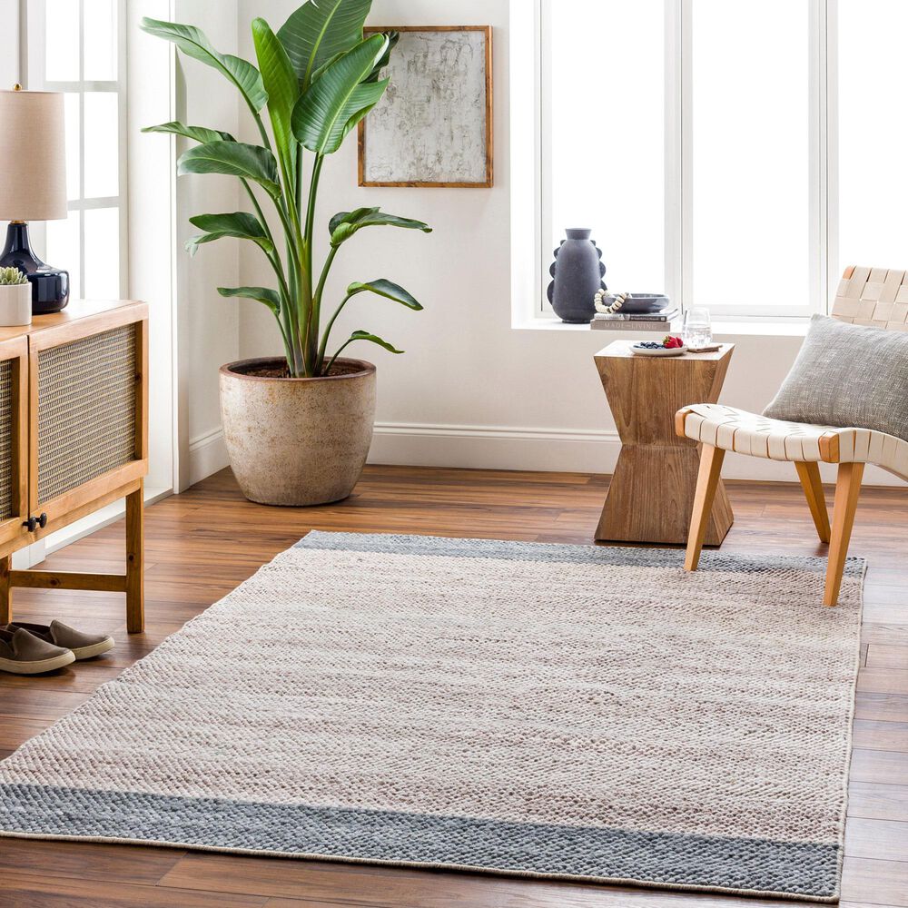 Surya Reika REK-2308 5&#39; x 7&#39;6&quot; Light Gray, Denim and Brown Area Rug, , large