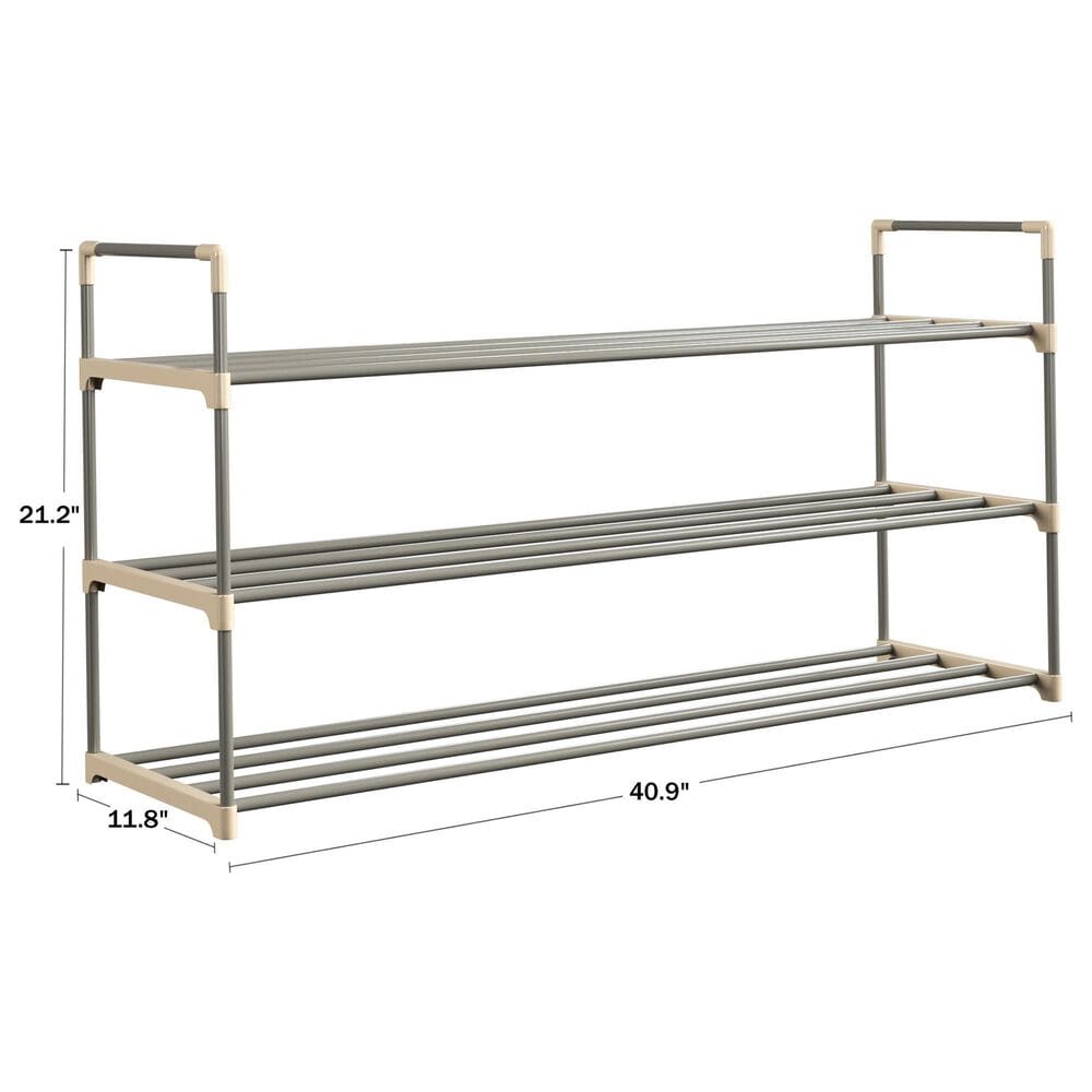 Timberlake 3-Tier Shoe Rack in Gray and White &#40;Set of 2&#41;, , large