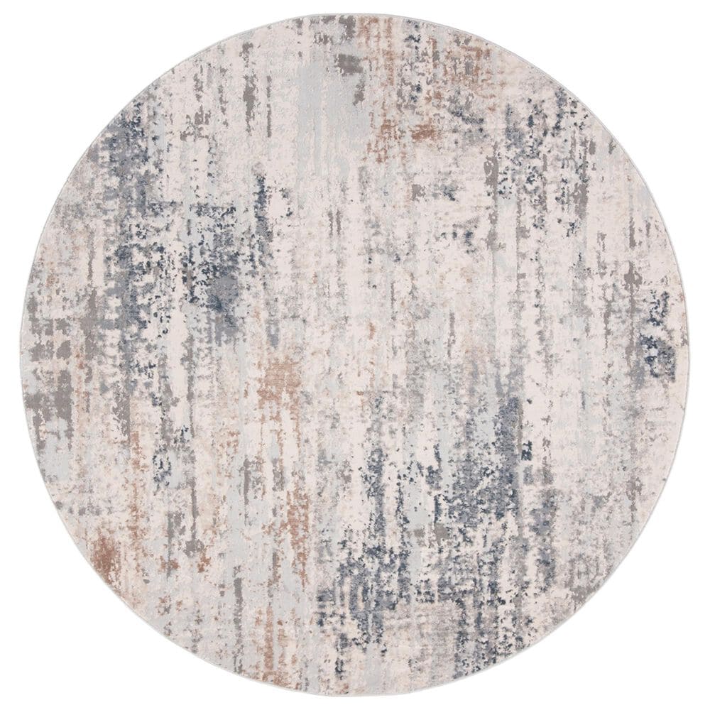 Safavieh Invista INV432A 6"7" Round Cream and Grey Area Rug, , large