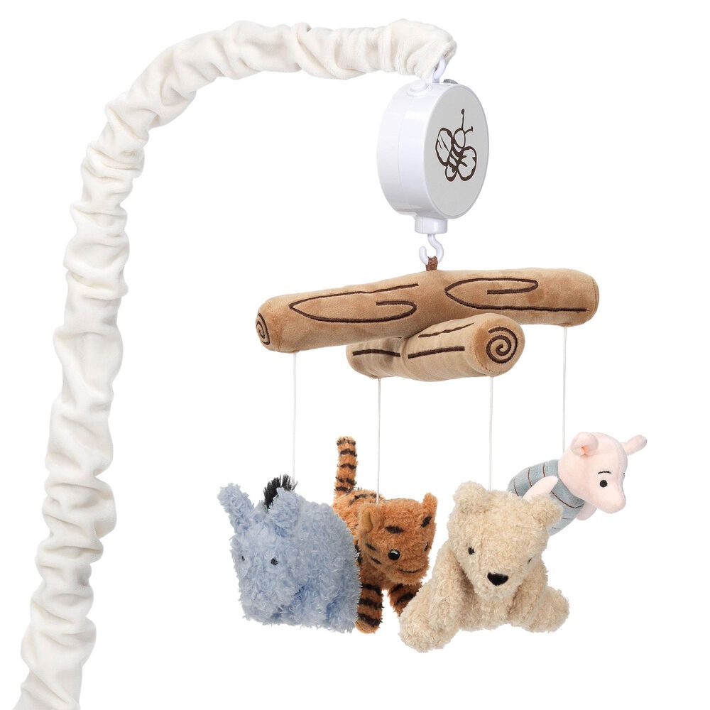 Lambs and Ivy Disney Baby Storytime Pooh Musical Baby Crib Mobile in Gold, Blue and Brown, , large