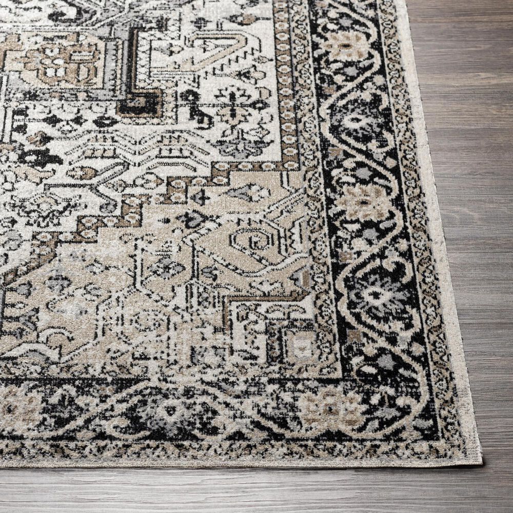 Surya Lavadora 2&#39;7&quot; x 7&#39;3&quot; Black, Taupe, Light Beige and Gray Runner, , large