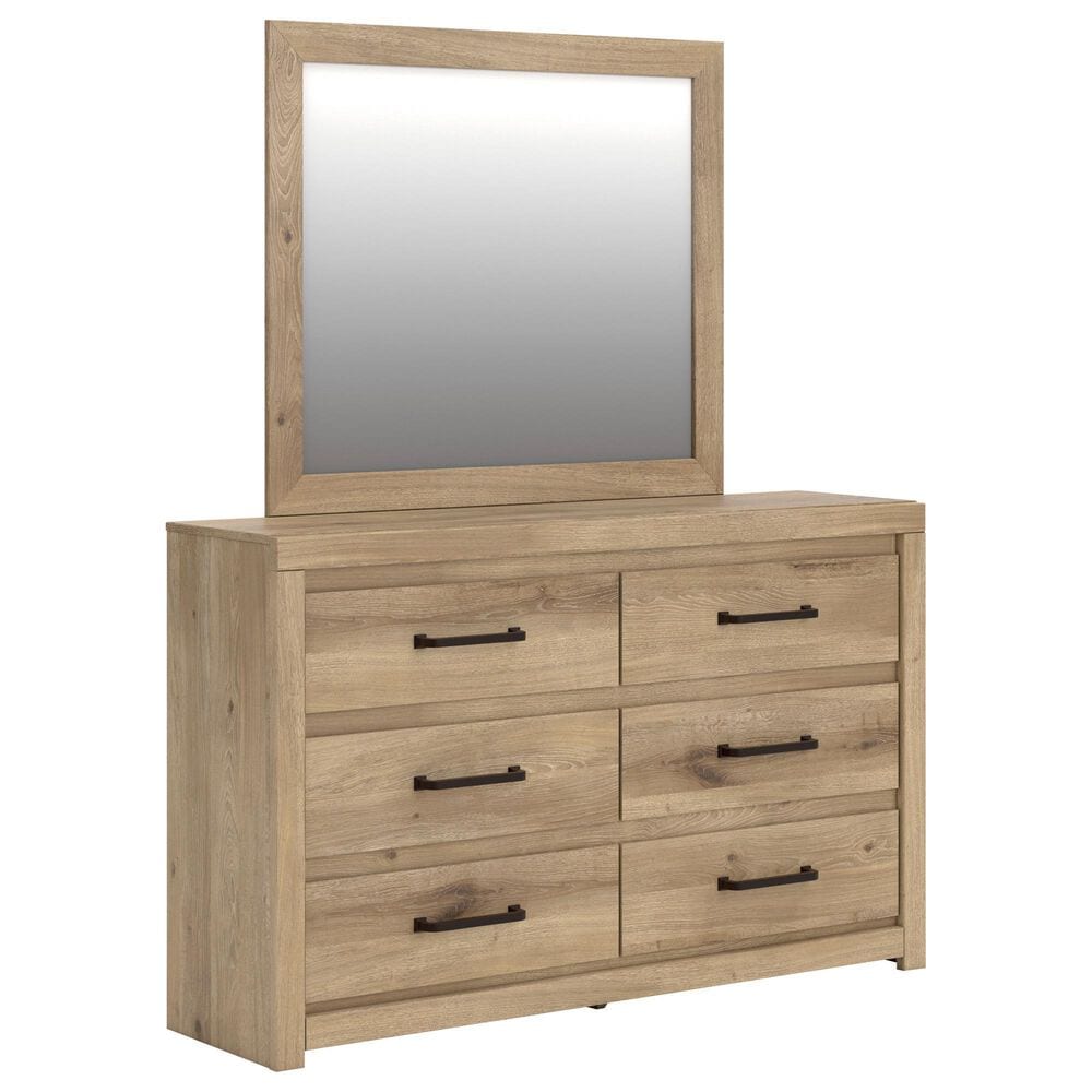 Ashley Brozmont 5 Piece Queen Panel Bedroom Set in Natural Brown, , large