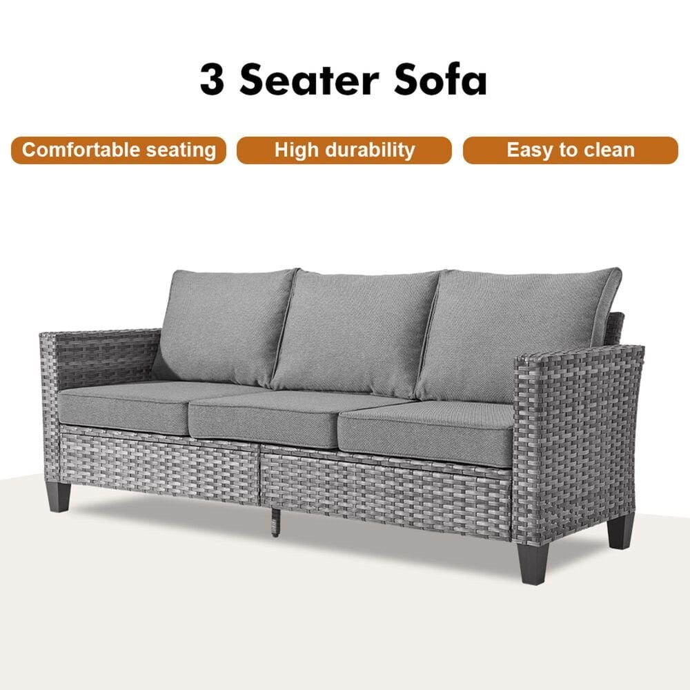 HOMLUX 5-Piece Outdoor Conversation Set in Dark Gray, , large