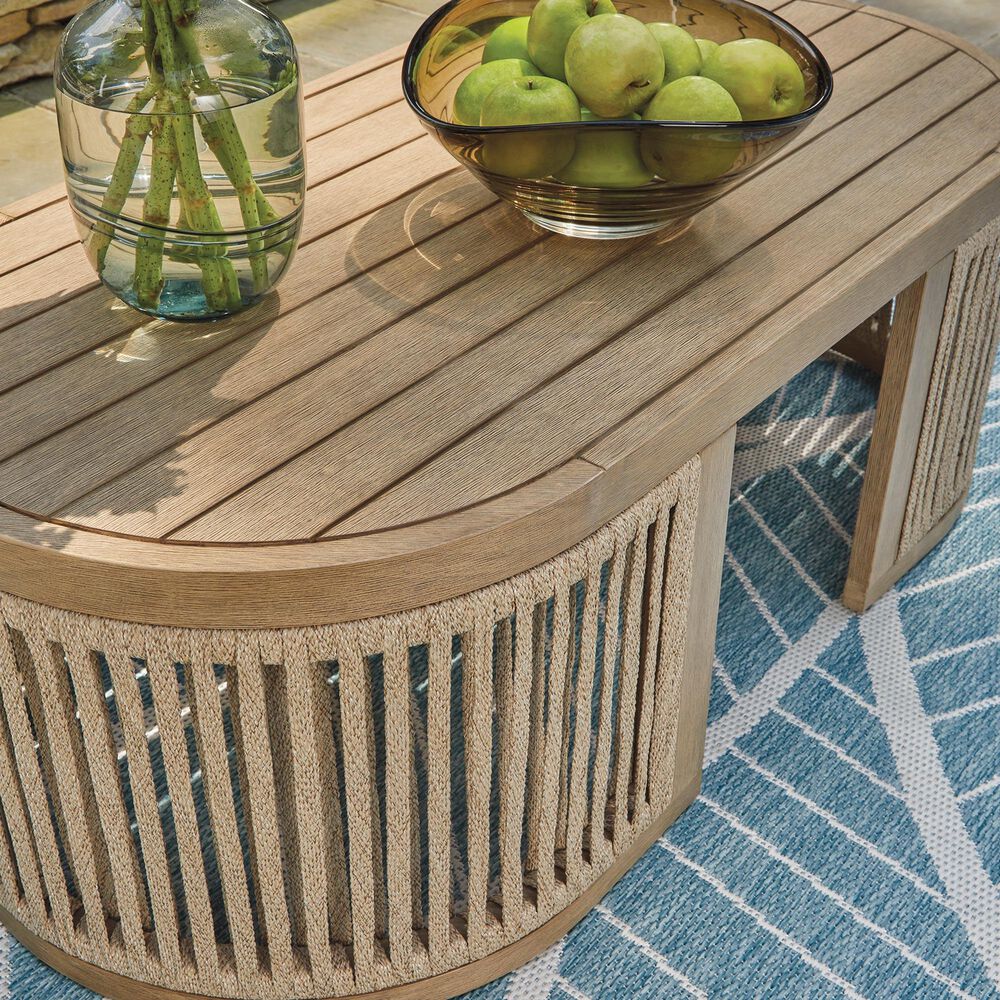 Ashley Serena Shores Patio Coffee Table in Beige, , large