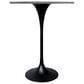 Leisuremod LeisureMod Verve Collection Modern Bar Height Table Black Base with 27 Round Marbleized White Laminated Top, , large