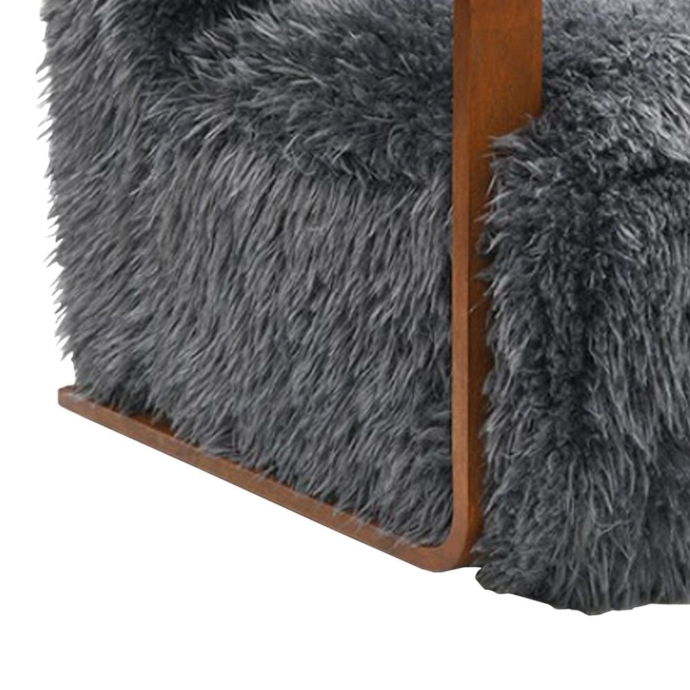 Furniture of America Neyra Long-Haired Accent Chair in Charcoal Gray, , large