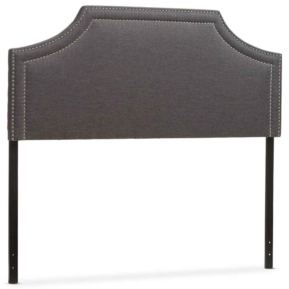 Baxton Studio Avignon King Upholstered Headboard in Dark Grey, , large