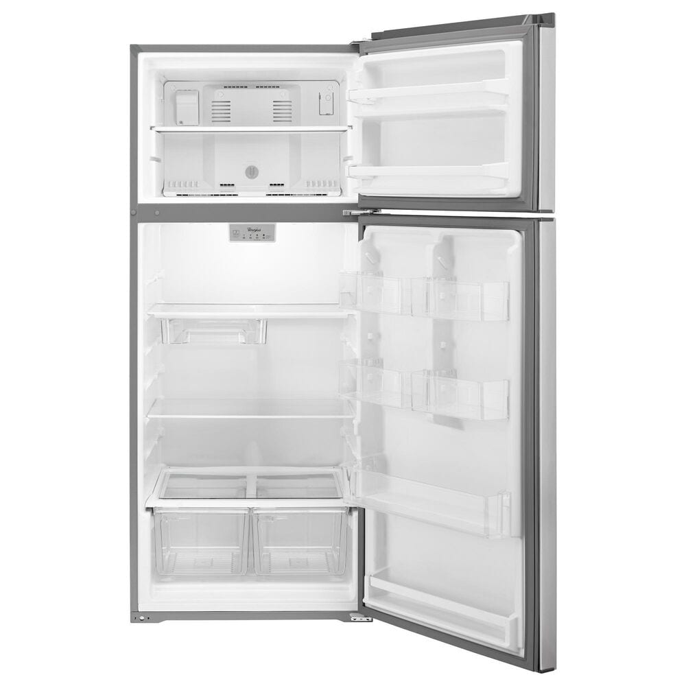Whirlpool 18 Cu. Ft. Top Freezer Refrigerator with EZ Connect Icemaker Kit in Fingerprint Resistant Metallic Steel, , large