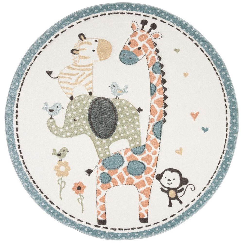 Safavieh Carousel 5"3" Round Ivory Kids  Area Rug, , large