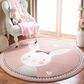 Safavieh Carousel CRK166 3" Round Pink and Ivory Kids Area Rug, , large