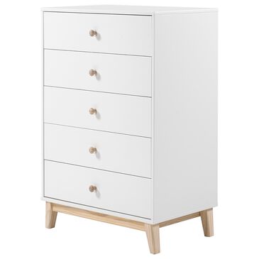 Timberlake MOD 5-Drawer Chest in White/Natural, , large
