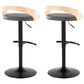 LumiSource Grotto Contemporary Adjustable Barstool with Swivel in Black Metal, , large